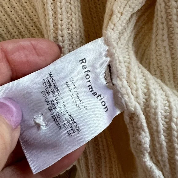 Reformation Cream Button-Up Cardigan Sweater Size Small - Picture 11 of 12